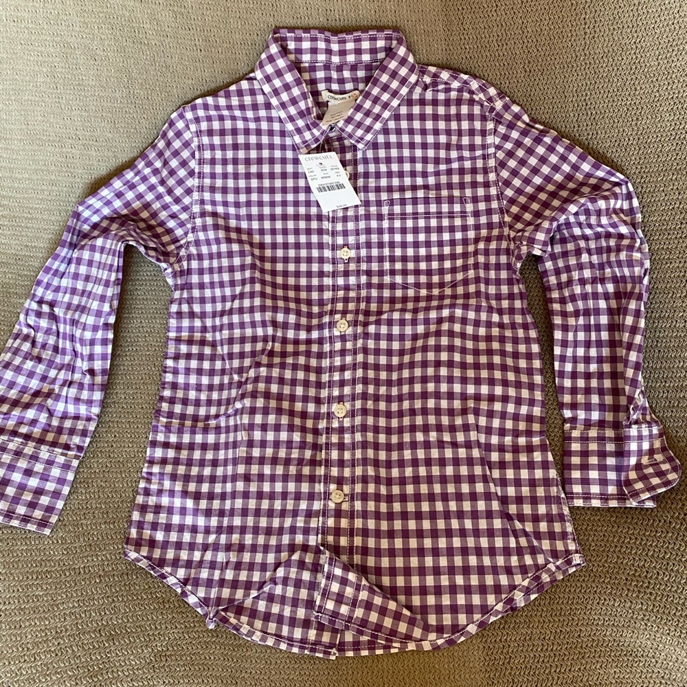 NWT Crewcuts Button Down Gingham Size 4-5